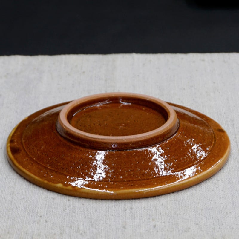 布志名焼 小皿 直径11.5cm 民芸 昭和レトロ スリップウェア（黒5） 楽天市場】和食器 布志名焼 湯町窯 豆皿 9cm 浪紋濃茶 黄釉