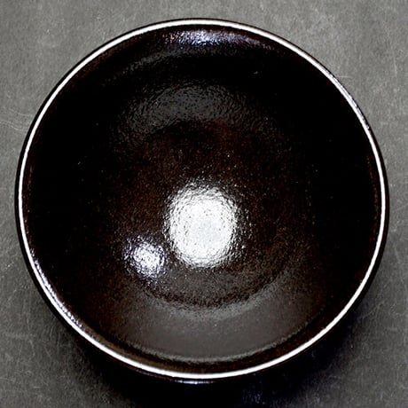 和食器 龍門司焼 茶碗 小 10.5cm 黒釉青流