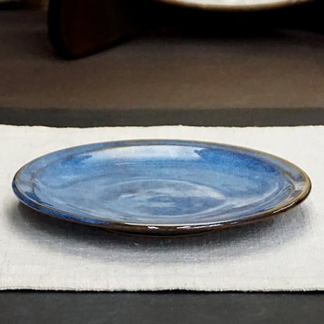 和食器 布志名焼 雲善窯 中皿 15cm コバルトブルー