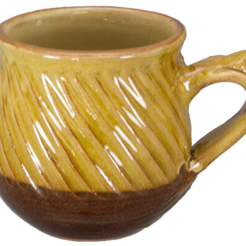 和食器 布志名焼 湯町窯 マグカップ 200cc 斜めしのぎ 黄釉 | うつわの