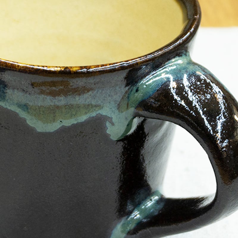 和食器 龍門司焼 マグカップ 200cc 黒釉青流 | うつわの店 クラフト