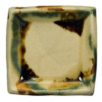 和食器 龍門司焼 角 豆皿 9cm 三彩