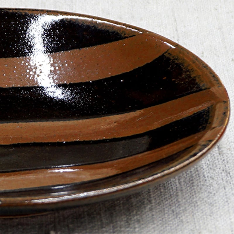 和食器 益子焼 中皿 15cm 柿釉 三流し | うつわの店 クラフトなかつか