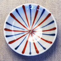 和食器 砥部焼 梅山窯 豆皿 9cm 放射線