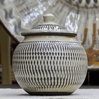 和食器 小鹿田焼 黒木昌伸窯 蓋物 360ml 飛び鉋 白