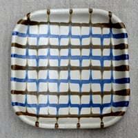 和食器 布志名焼 袖師窯 大角皿 18cm スリップ 白