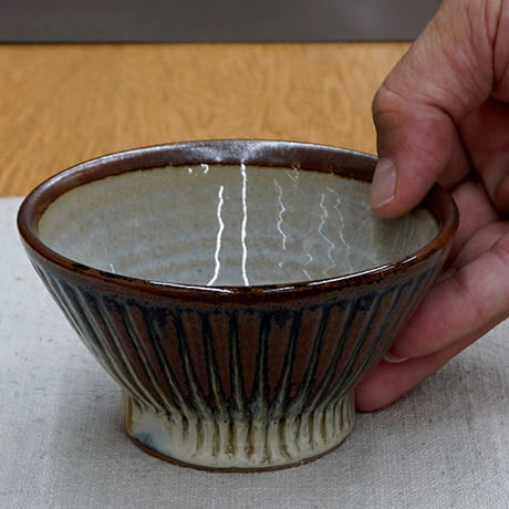 和食器 布志名焼 湯町窯 茶碗 大 11.5cm しのぎ 海鼠釉