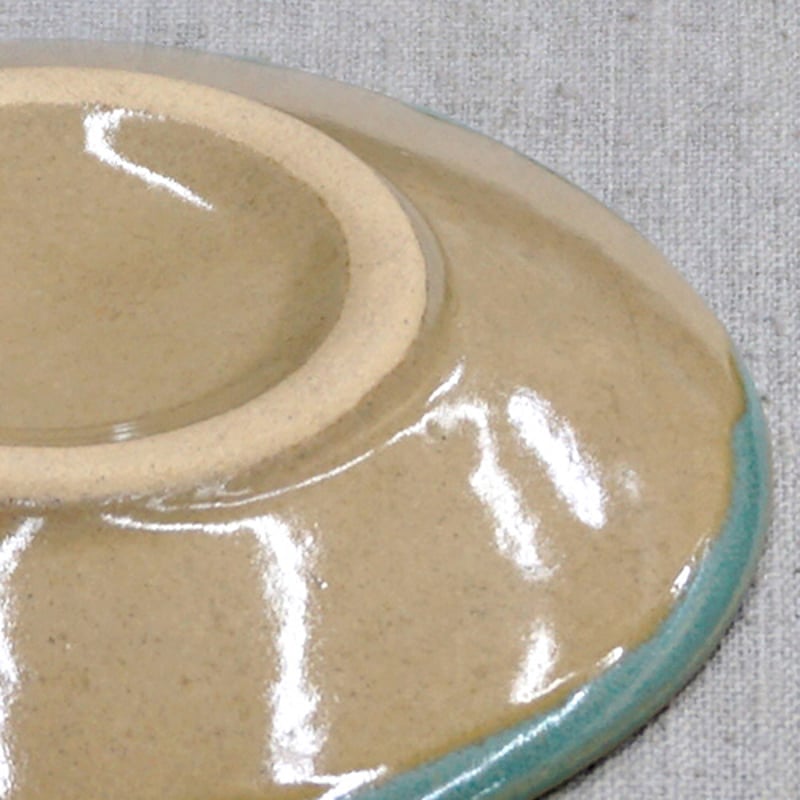 和食器 益子焼 中皿 15cm 青釉 丸笹紋 | うつわの店 クラフトなかつか