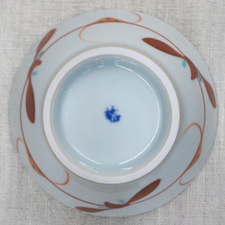 和食器 砥部焼 梅山窯 茶碗 大 12cm 赤 笹