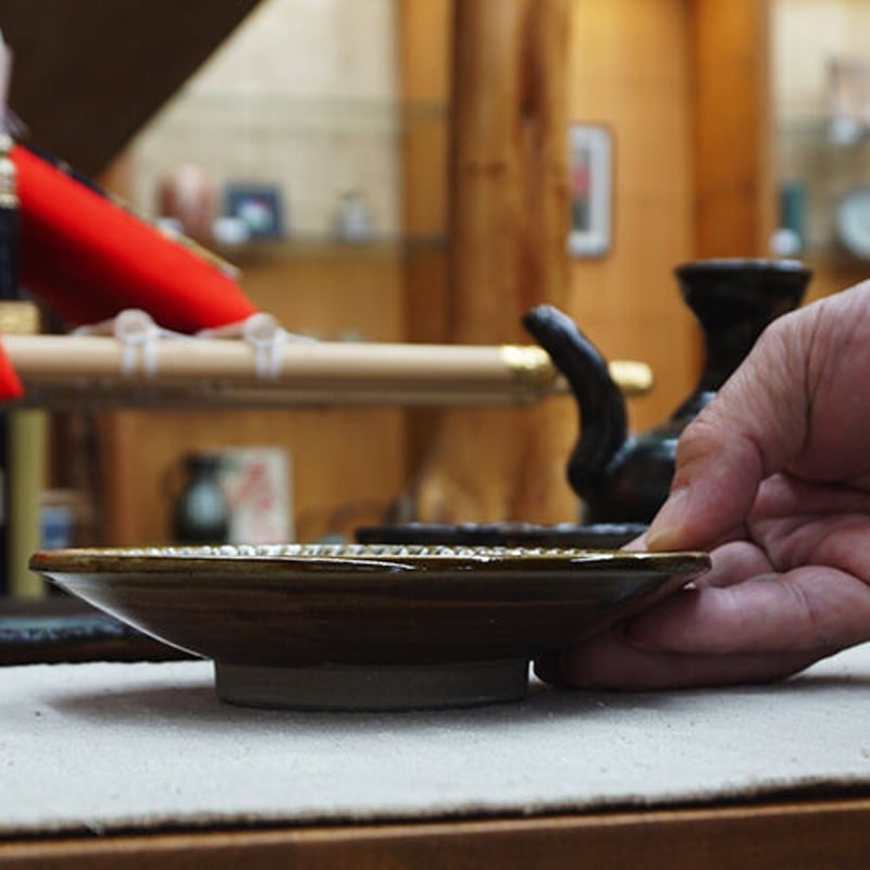 和食器 小鹿田焼 黒木昌伸窯 中皿 15cm 飛び鉋 緑 | うつわの店 和食器 小鹿田焼 黒木昌伸窯 中皿 15cm 飛び鉋 緑 | うつわの店