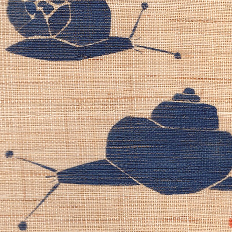 高山誠 麻地 型絵染 カタツムリ 黒額 | うつわの店 クラフトなかつか