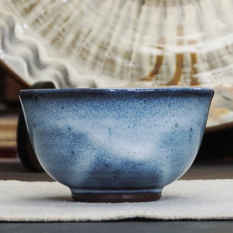 和食器 布志名焼 雲善窯 茶碗 大 12cm 海鼠釉 白