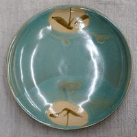 和食器 益子焼 大皿 18cm 青釉 丸笹紋