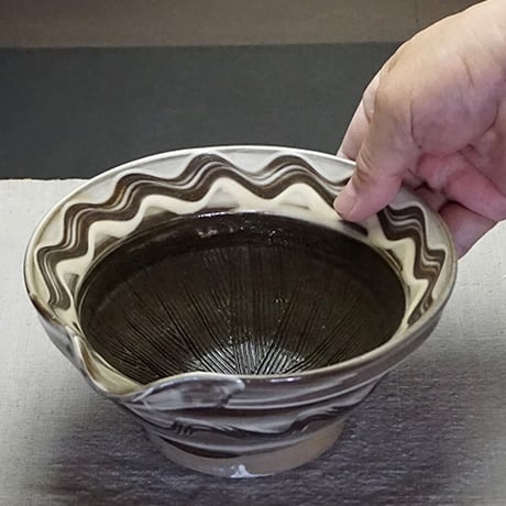 和食器 小鹿田焼 黒木昌伸窯 大 すり鉢 18cm 櫛目 白