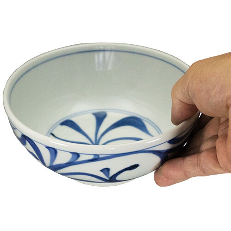 和食器 砥部焼 梅山窯 丼 16cm 内外 唐草 | うつわの店 クラフトなかつか
