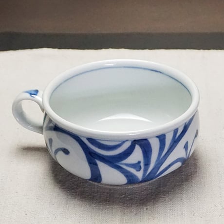 和食器 砥部焼 梅山窯 スープカップ 180CC 唐草