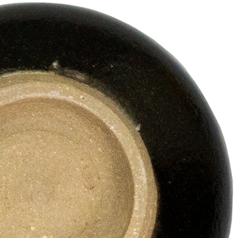 酒器 龍門司焼 ぐい呑 85cc 黒釉青流 | うつわの店 クラフトなかつか