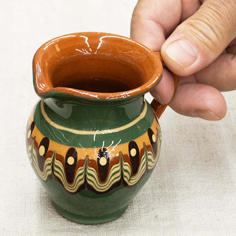 未使用品◆ブルガリア トロヤン焼き トロヤンの雫 酒器セット ピッチャー カップ 未使用品◇ブルガリア トロヤン焼き トロヤンの雫 酒器セット