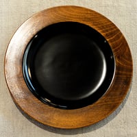 漆器 木の器 カラー プレート 21cm ブラック
