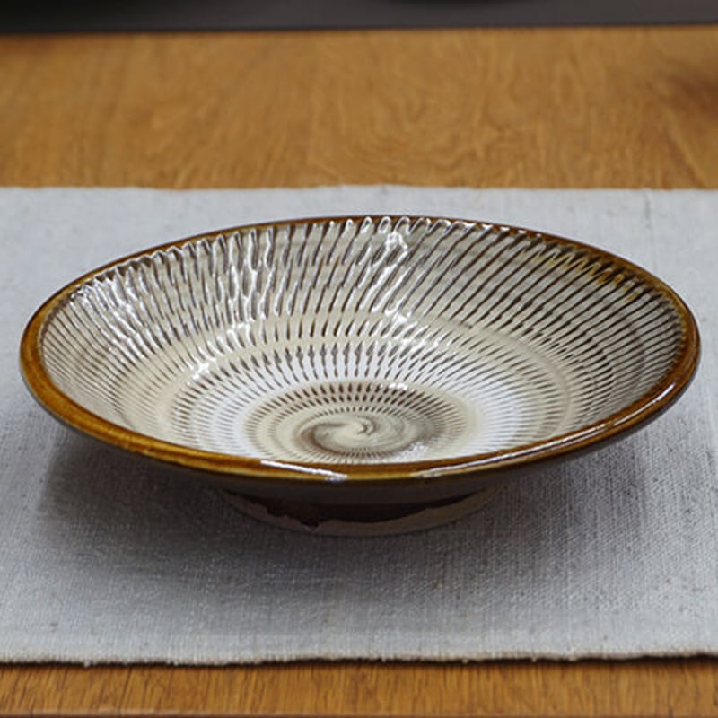 小鹿田焼　飛び鉋　中皿 和食器 小鹿田焼 黒木昌伸窯 中皿 15cm 飛び鉋 白 | うつわの店