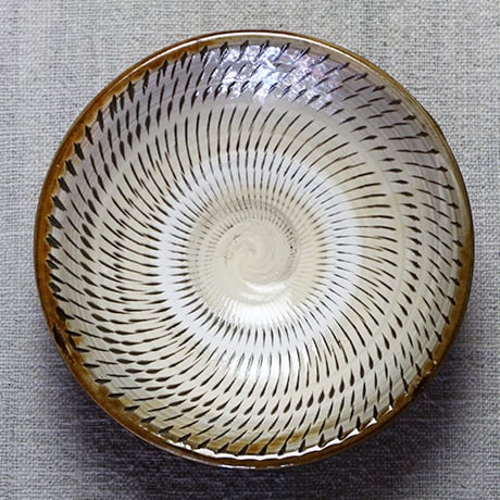 和食器 小鹿田焼 黒木昌伸窯 小皿 12cm 飛び鉋 白