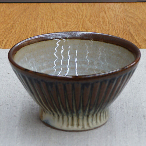 布志名焼 湯町窯 茶碗 大 11.5cm しのぎ 海鼠釉 | うつわの店 クラフト