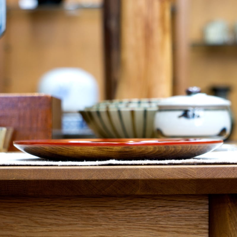 漆器 木の器 カラー プレート 21cm レッド | うつわの店 クラフトなかつか