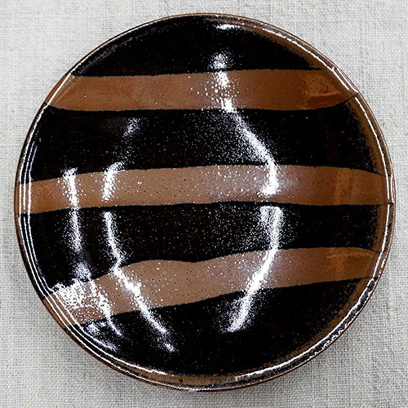 和食器 益子焼 中皿 15cm 柿釉 三流し | うつわの店 クラフトなかつか