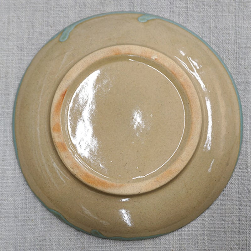 和食器 益子焼 大皿 18cm 青釉 丸笹紋 | うつわの店 クラフト