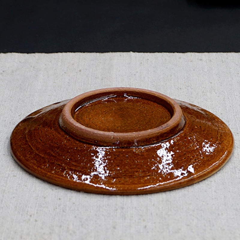 和食器 布志名焼 湯町窯 中皿 13.5cm めだか紋 黄釉 | うつわの店