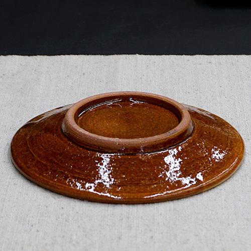 和食器 布志名焼 湯町窯 中皿 13.5cm めだか紋 黄釉 | うつわの店