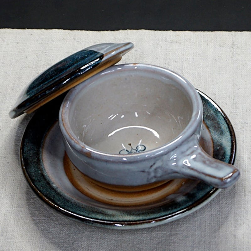 和食器 布志名焼 湯町窯 ふわふわ 卵 の エッグベーカー 大 海鼠釉