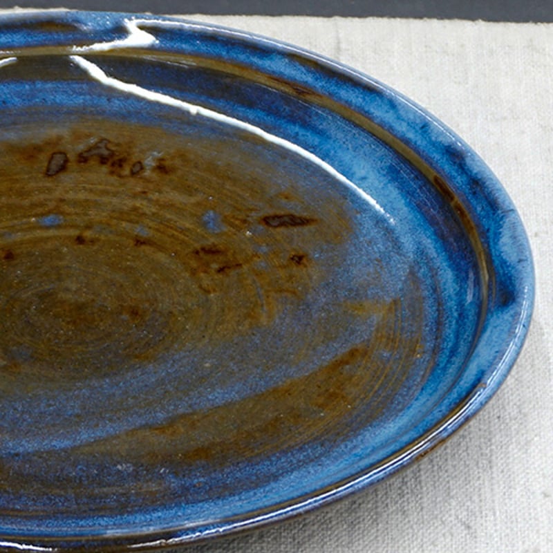 和食器 布志名焼 雲善窯 大皿 21cm うぐいす茶 | うつわの店 クラフト