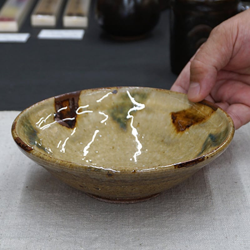 和食器　袖師焼　四代　尾野晋也作　呉須文　重箱　共布共箱　V　8774 和食器 袖師焼 四代 尾野晋也作 呉須文 重箱 共布共箱 V