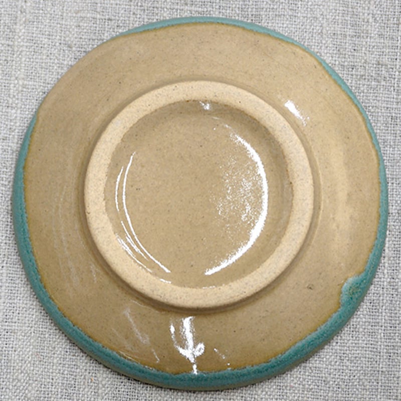 和食器 益子焼 小皿 12cm 青釉 丸笹紋 | うつわの店 クラフトなかつか