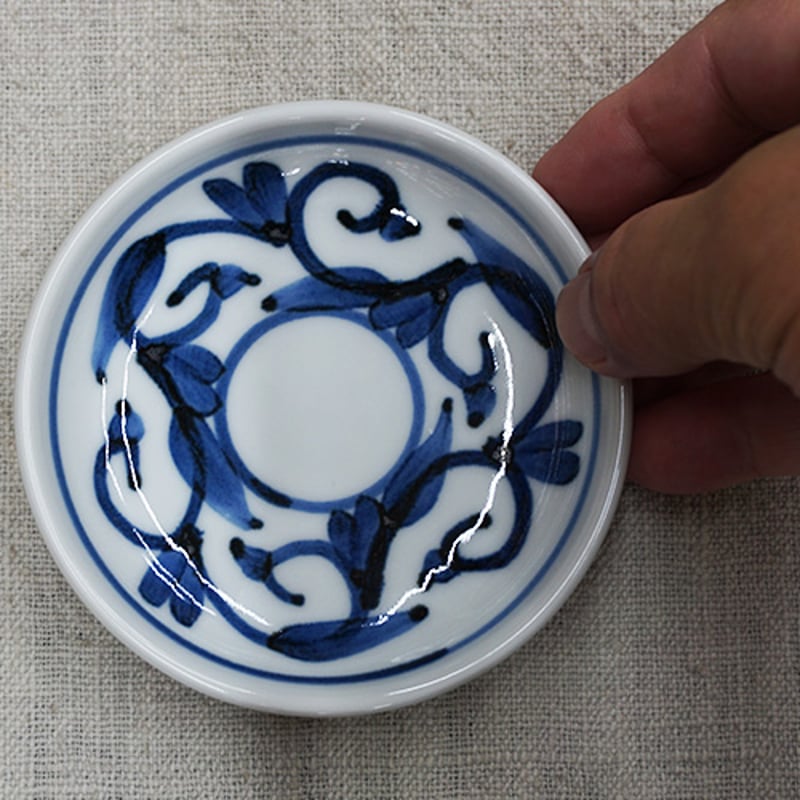 和食器 砥部焼 貞山窯 豆皿 10cm 玉渕 唐草 | うつわの店 クラフトなかつか