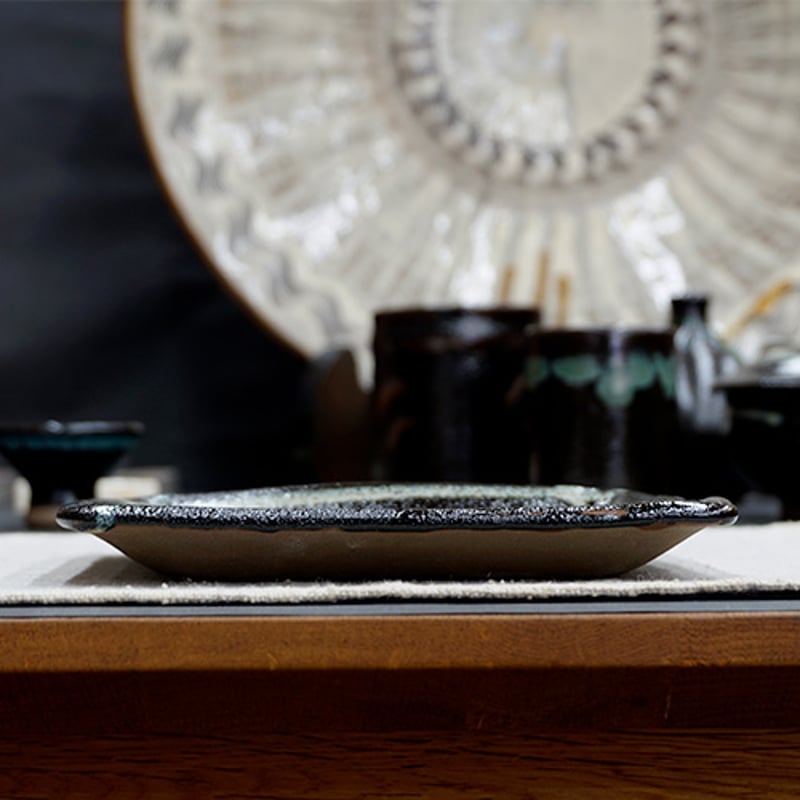 1171  黒薩摩　龍門司焼　黒秞白流　皆具　茶道具　未使用 1171 黒薩摩 龍門司焼 黒秞白流 皆具 茶道具 2025年最新】