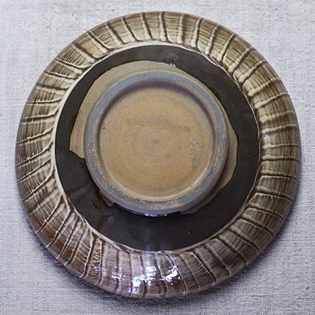 和食器 小鹿田焼 黒木昌伸窯 浅 大鉢 21cm 刷毛目 白