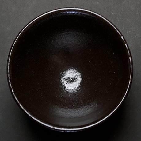 和食器 龍門司焼 茶碗 中 12cm 黒釉青流