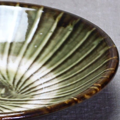 和食器 小鹿田焼 黒木昌伸窯 小皿 12cm 刷毛目 緑