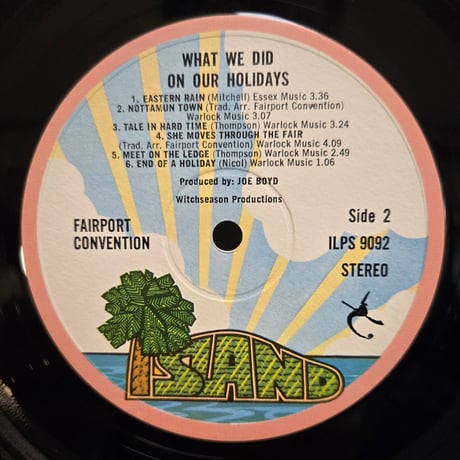 (LP )FAIRPORT CONVENTION / WHAT WE DID ON OUR HOLIDAYS 1968 UK ORIG 状態良好