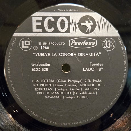 (LP)LA SONORA DINAMITA/VUELUE LA SONORA PIRAMITA 1966 🇲🇽MEXICO　ECO ORIG VINYL  海外人気盤　状態良好