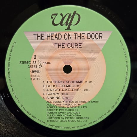 (LP )THE CURE /THE HEAD ON THE DOOR 85JAPAN OBI 中古盤　状態良好