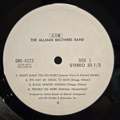 (LP )THE ALLMAN BROTHERS BAND 1975 JAPAN PROMO  OBI REISSUE LP 状態良好盤