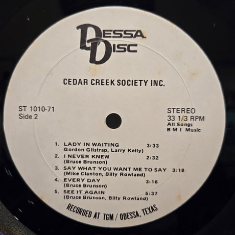 (LP )CEDAR CREEK SOCIETY Inc /CEDAR CREEK SOCIETY 71US ORIG 自主？マイナー？稀少RARE フォーク　状態良好盤