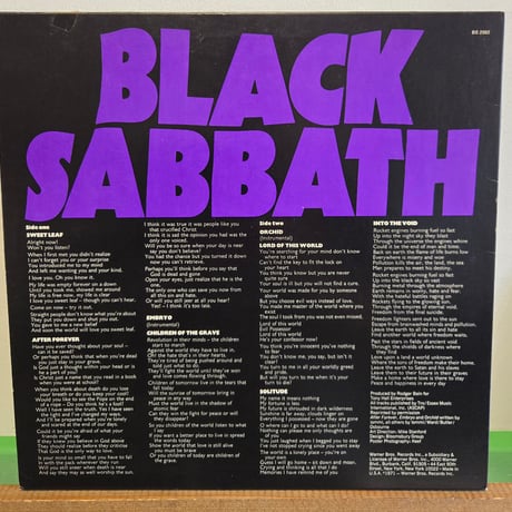 (LP )BLACK SABBATH /MASTER OF REALITY 71US ORIG 状態良好盤