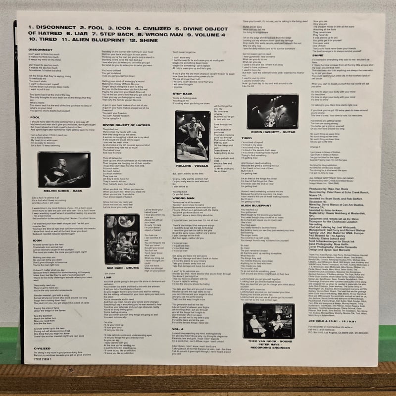 LP )ROLLINS BAND /WEIGHT 1994US ORIG 新品未使用デッドス