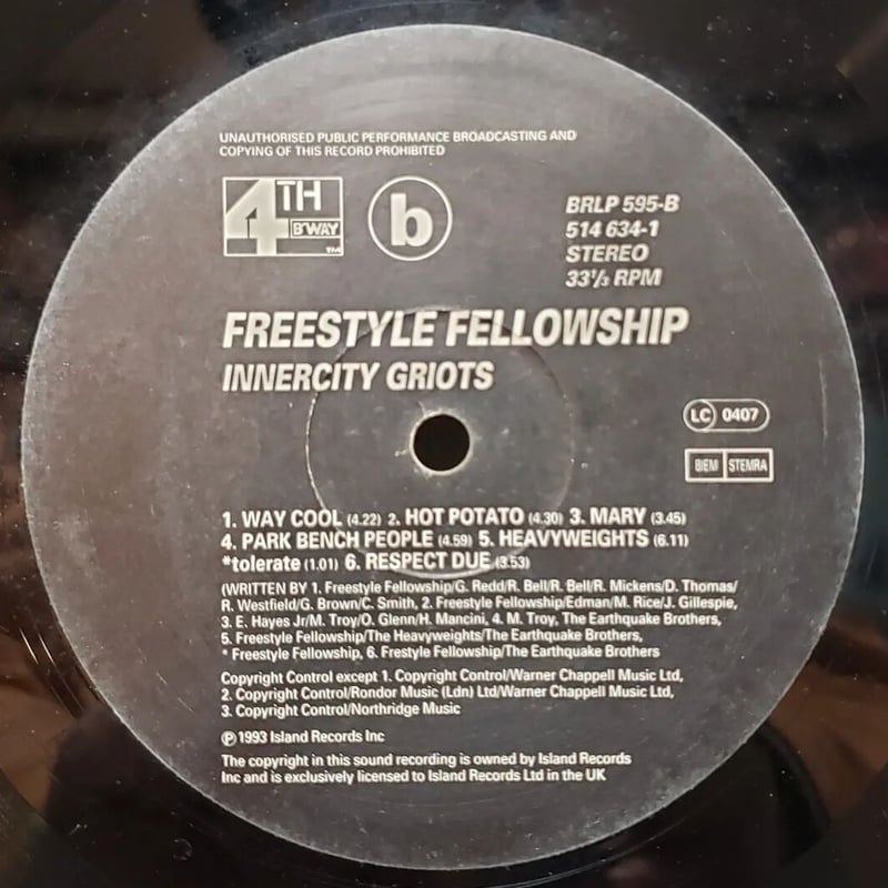 LP )FREESTYLE FELLOWSHIP/ INNERCITY GRIOTS 93