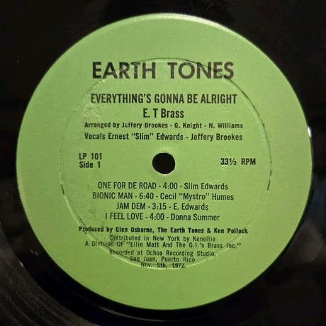 (LP )EARTH TONES/EVERYTHINGS GONNA  BE  ALLRIGHT 1970s セイントクリストファーネイヴィス連邦ORIG VINYL  アイランドグルーヴ状態良好