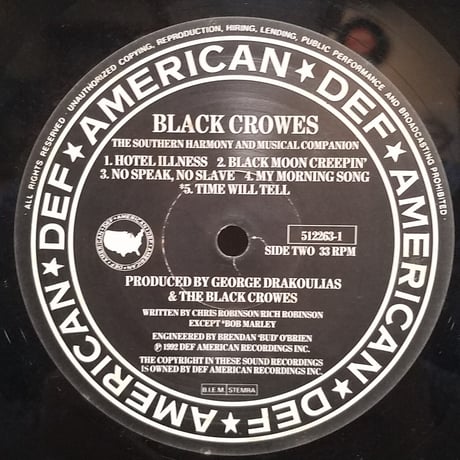 《LP 》THE BLACK CROWES/ THE SOUTHERN HARMONY AND～　92 EURO VINYL